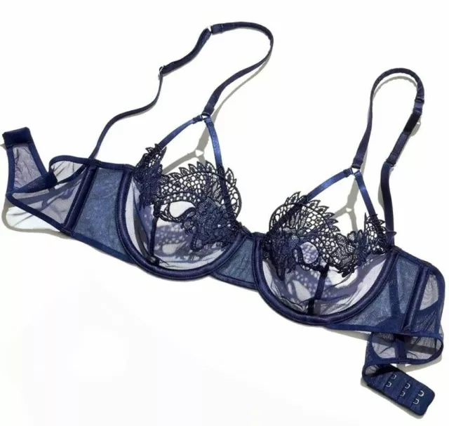 Victoria's Secret Luxe Lingerie Unlined Dragon Lace Balconette Bra 3 piece  Set