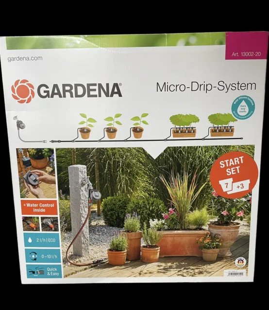 Gardena 13002-20 Micro-Drip-System Start-Set Pflanztöpfe M automatic Garten Neu