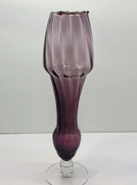 Quite Unusual & Obscure Empoli Style Vase, Hand Blown Art Glass Definitely OOAK