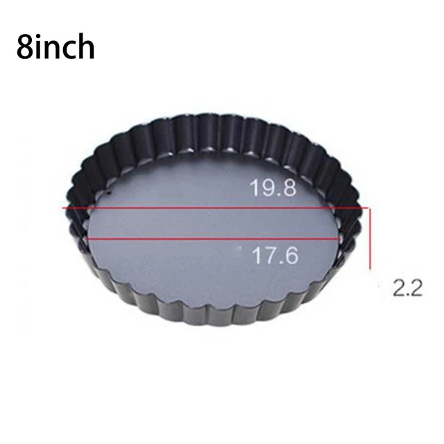 Poêle à cuisson fiable 8/10 pouces avec fond amovible pour pieds et gâteaux 2