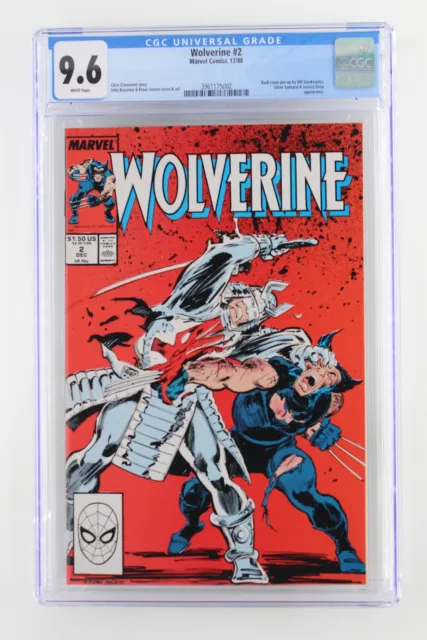 Wolverine #2 - Marvel 1988 CGC 9.6 Back cover pin-up by Bill Sienkiewicz. Silver