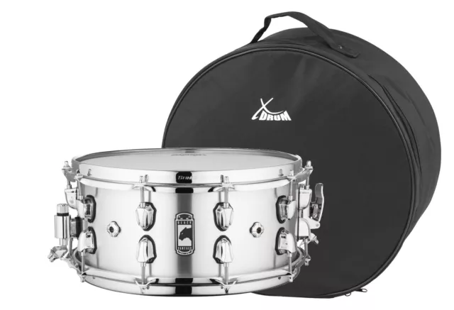 Mapex Black Panther Atomizer Snare Drum Set 14"x6,5 gebürstetes Aluminium Tasche