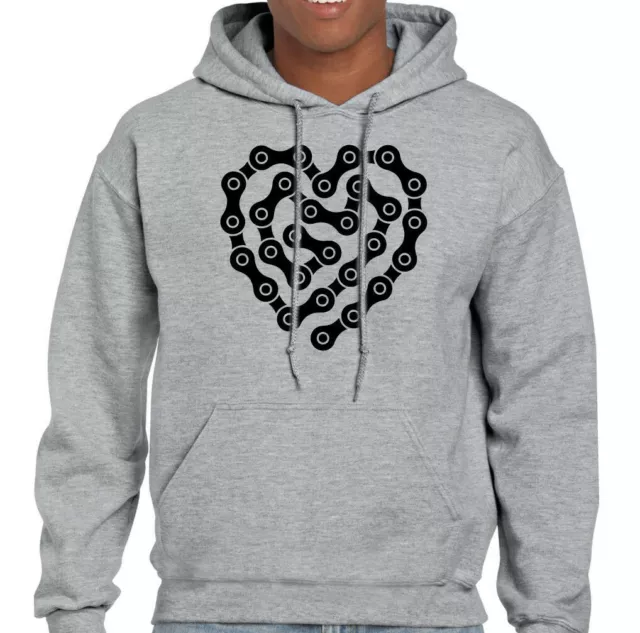 Felpe con cappuccio da ciclismo cuore da uomo divertenti moto biker MTB corridore