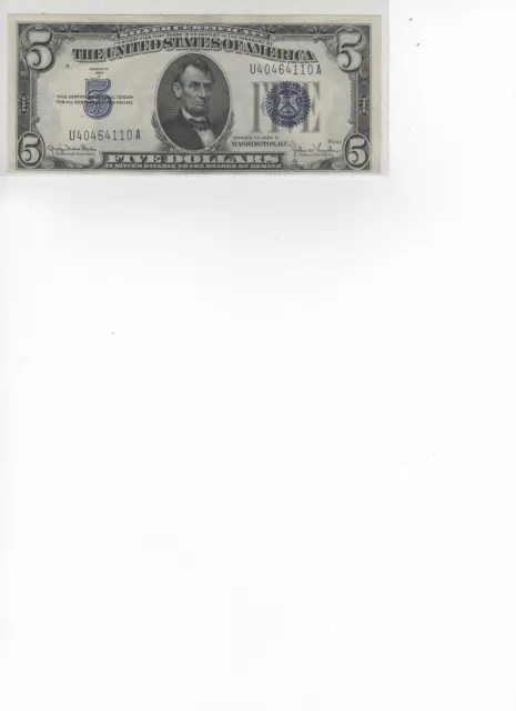 1934 D $5 Blue Seal Silver Certificate(Uncirculated)