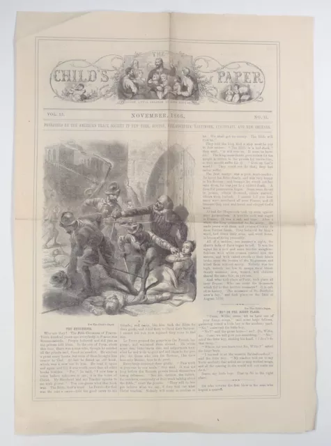 1866 Nov THE CHILD'S PAPER American Tract Society DIDACTIC CHRISTIAN MAGAZINE