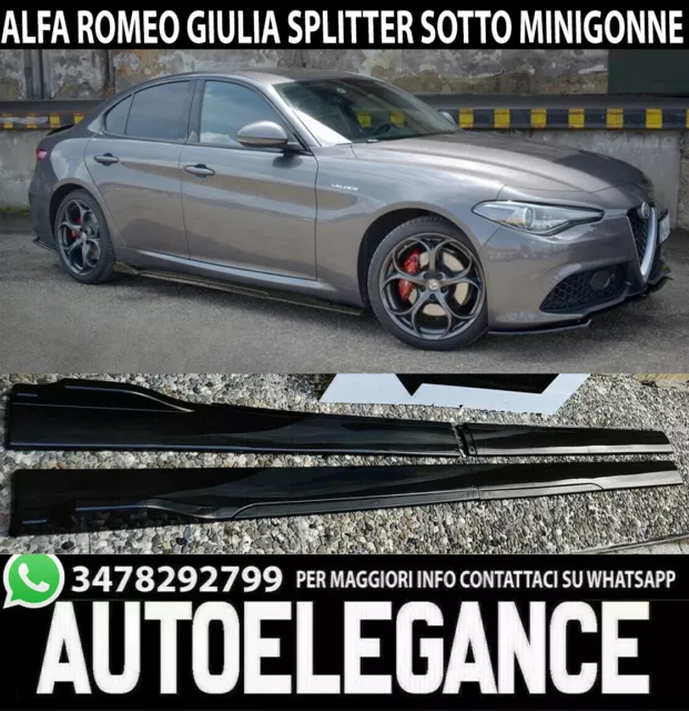 Alfa Romeo Giulia Lama Sotto Minigonne Laterali In Abs Nero Splitter -