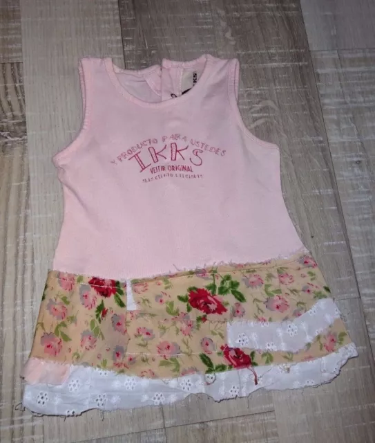 Ikks 3 Mois Fille : Robe Coton Ete Rose Tbe