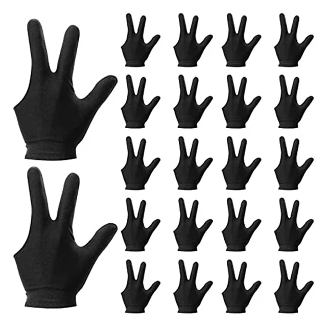 22 Pieces Billiard Gloves 3 Finger Cue Shooter Pool Gloves Sport Gloves for Z2J2