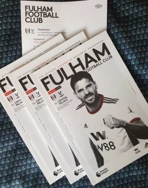 Fulham V Crystal Palace 2022/23 Premier League Programme 20/5/23   Last 1 Items