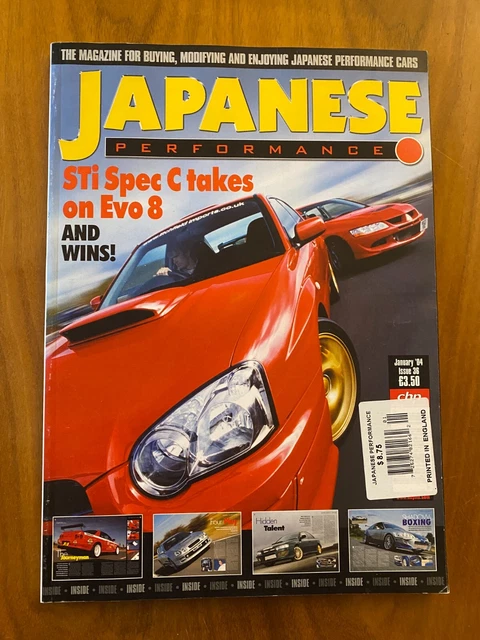 JAPANESE PERFORMANCE MAGAZINE Jan 2004 Subaru WRX STI Spec C vs Evo 8 ...