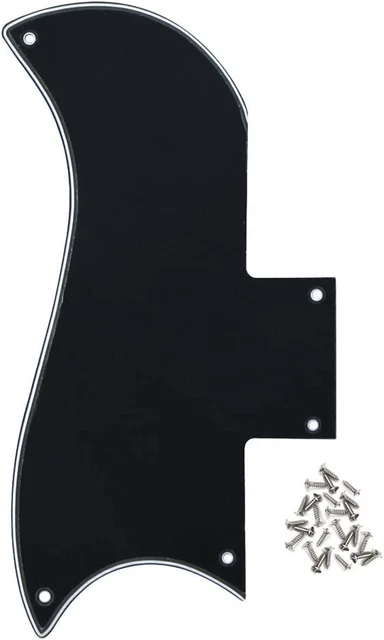 IKN 3Ply Black Pickguard 5 Holes SG Guitar Pickguard Scratch Plate with Screws f