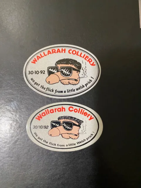 very rare hard to find set of Wallarah Colliery mining stickers