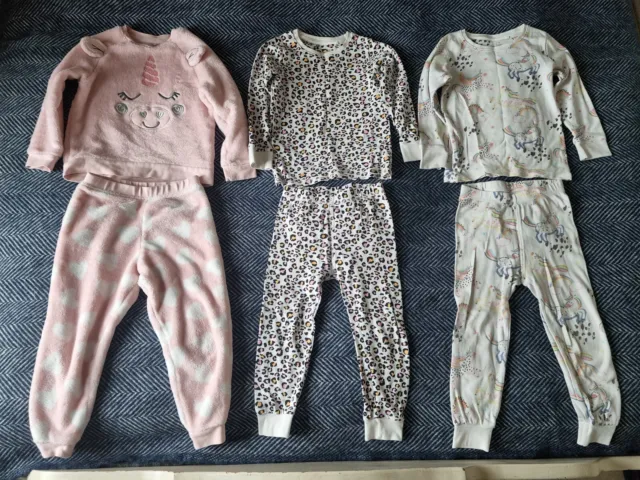 Pacchetto pigiami unicorno per ragazze età 3-4 anni successivo x 2 e caldo inverno coppia George