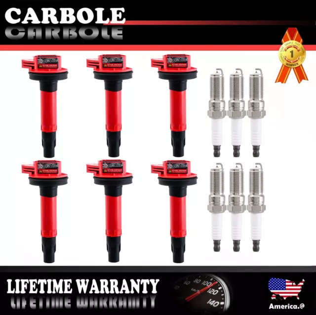 6Pack Ignition Coil and Spark Plug for Ford Mustang Explorer Lincoln UF553 DG520