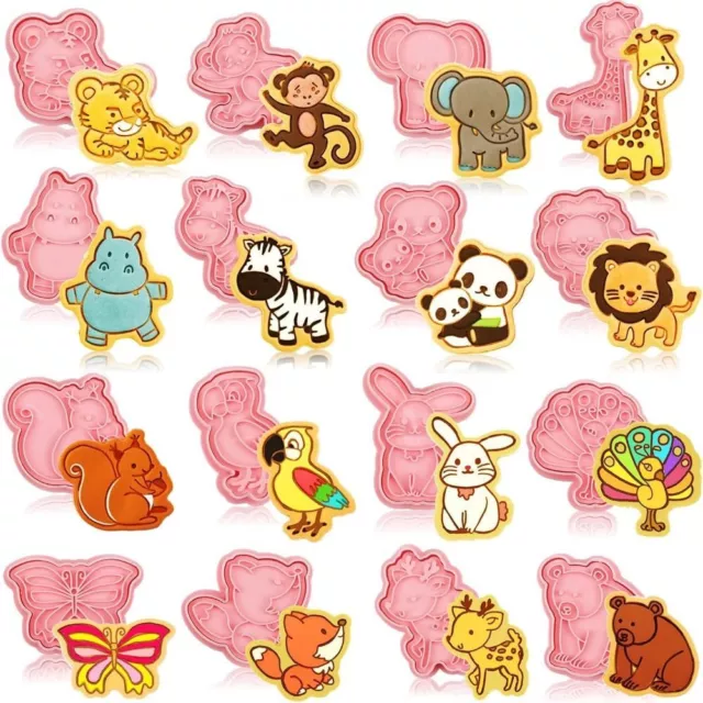 16 Pcs Forest Animal Biscuit Mold Stamp  for Biscuit Fondant Cheese Baking