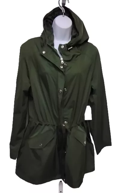 Time and Tru Womens Jacket Light Weight Army Green Water Proof Coat XL 16-18 New