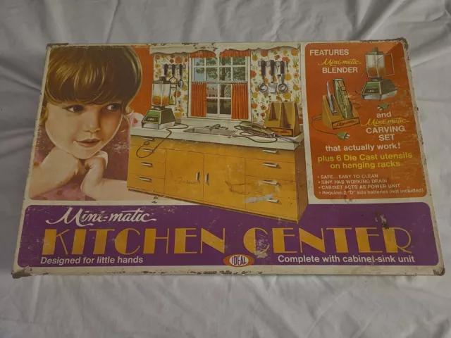 Rare VTG Ideal Kitchen Center Mini-Matic in Original Box Plus Extras Vintage Toy