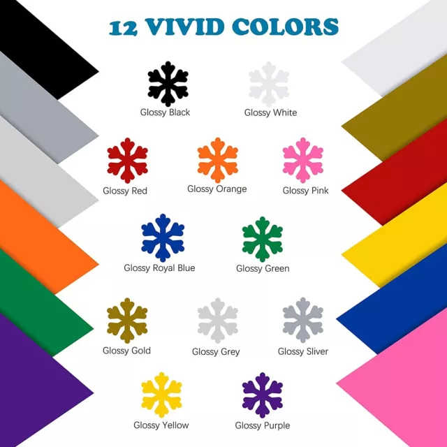 12'' x 5ft Vinyl for Cricut - 12 Pack Permanent Adhesive Vinyl Outdoor Stickers