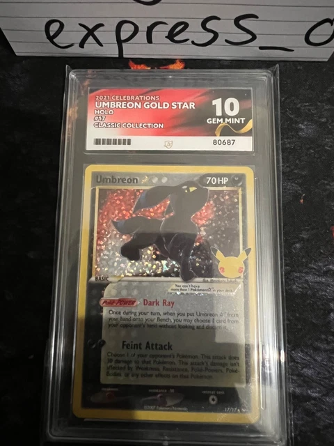 Pokémon - Umbreon Gold Star Celebrations #17 - ACE Grade 10 - Gem Mint