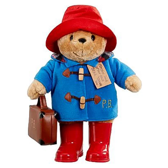 LARGE PADDINGTON TEDDY Bear Soft Plush Toy with Boots & Suitcase For