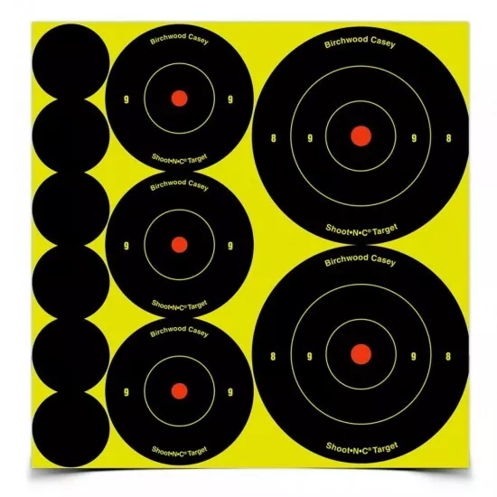 Shoot NC REACTIVE Target Mix Pack 110 Targets Birchwood Casey 1" 2" 3" Shoot N C