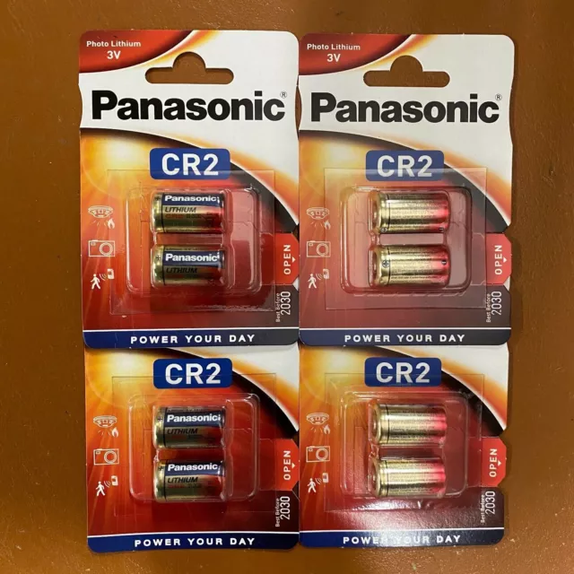 8 x Panasonic CR2 3V Lithium Power Photo Battery DLCR2 KCR2 CR17355 Camera