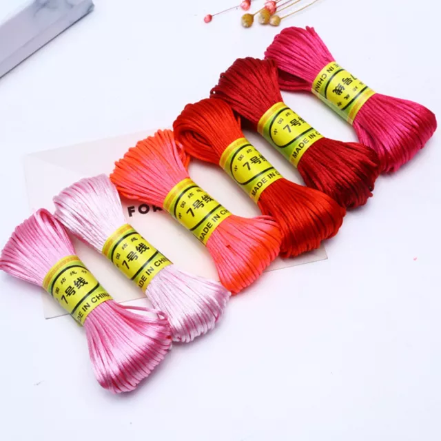 20 Meter 1.5mm Braided Macrame Satin Silk Cord Chinese Knot Nylon Rattail Thread