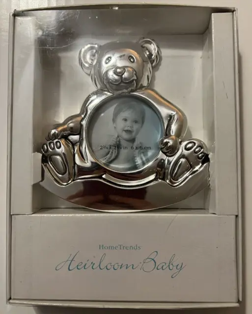 Home Trends Teddy Bear Heirloom Baby 2.25" X 2.25" Photo Frame - 642828133616
