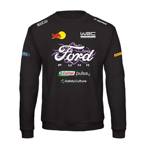 FELPA nera FORD PUMA uomo corse RALLY champion WRC replica GARA team