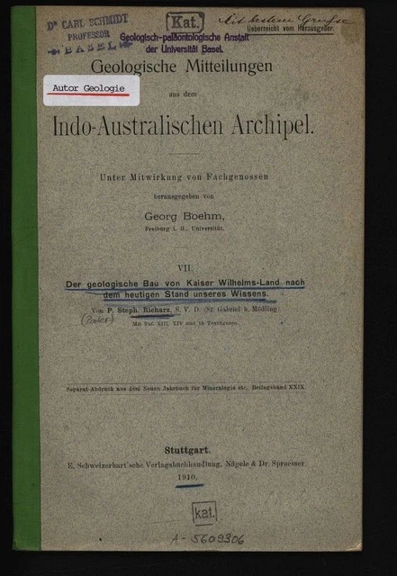 Der geologische Bau von Kaiser Wilhelms-Land nach heutigen Stand unseres Wissens