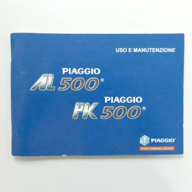 Piaggio AL 500 PK 500 Operating Instructions Manual Use and Maintenance A4122