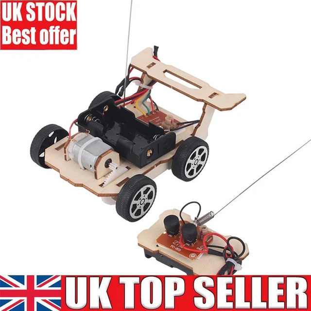 WOODEN RC CAR Kit DIY Vehicle Model Teaching Learning STEM Project for