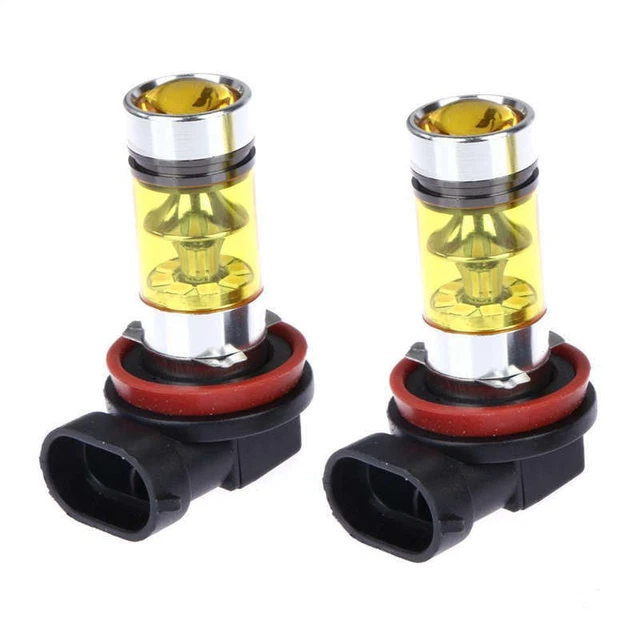 2 X High  Led Lights 100W H8 H11 Yellow Fog Light 2828 20Led Headlight Lamp X9T3