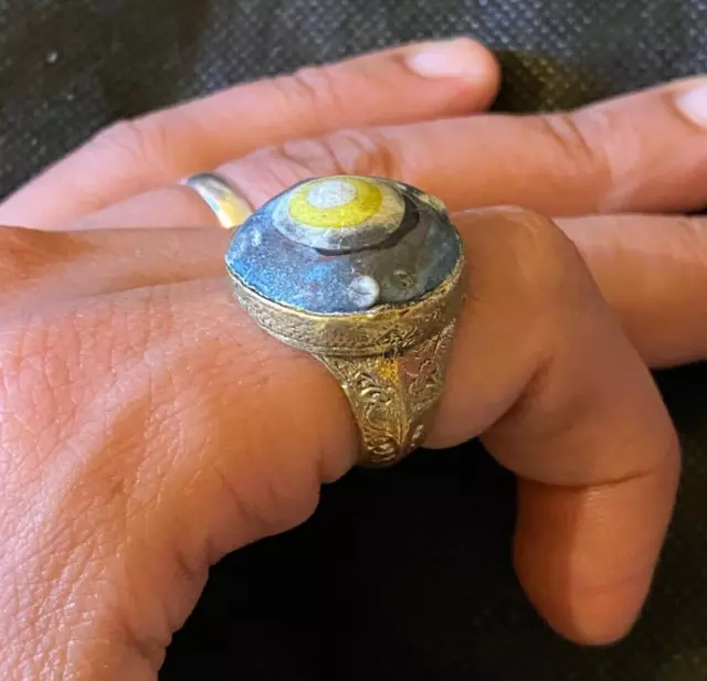 Detector Finds Ancient Roman Huge Gold Color Ring With Evil Eye  Stone