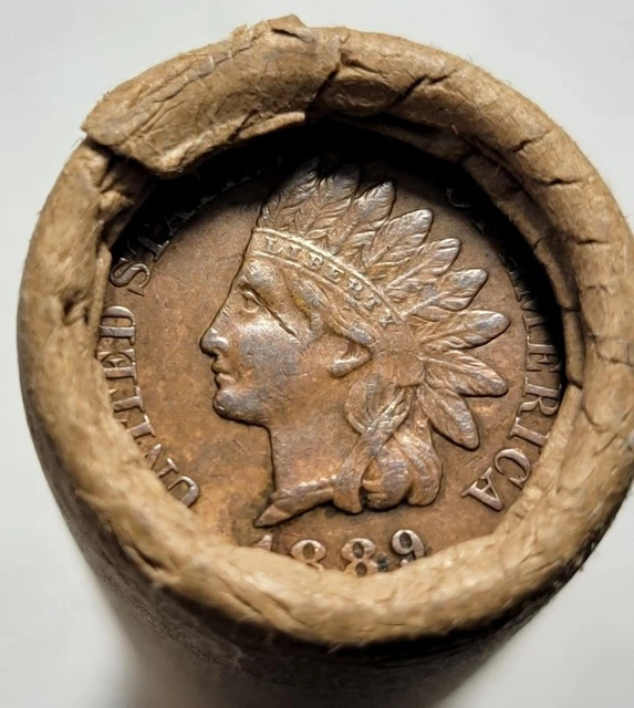WHEAT PENNY ROLL UNSEARCHED Estate .Indian Head , Old Vintage Coin