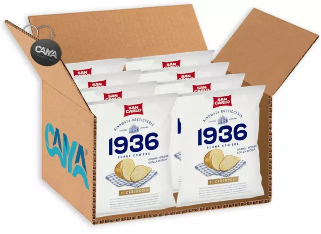 8X San Carlo Rinomata Rosticceria 1936 Il Cartoccio Patatine 70g + Portachiavi