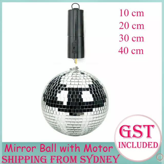10 20 30 40cm Mirror Ball with Battery Operated Spin Rotating Motor Disco Stage