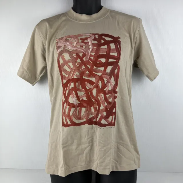 Vintage 1995 Alyerrem Aboriginal Art Graphic T-Shirt Mens M Tan/Red 51/71 BNWT
