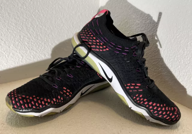 Womens Nike Air Zoom Fearless Flyknit Training Shoes black/pink size 6