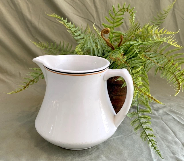 Vintage Railroad Restaurant Ironstone Pitcher, Onondaga O.P. Co. Syracuse China