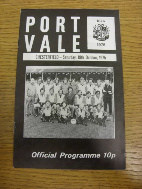 18/10/1975 Port Vale v Chesterfield  (Neat Team Changes). Faults with this item
