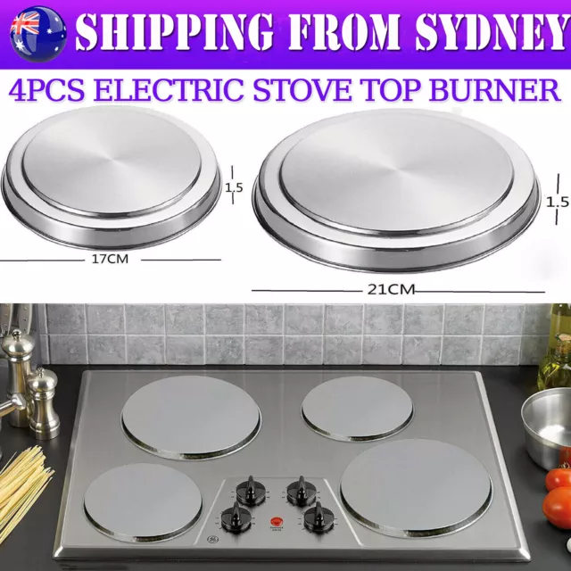 4X Round Stainless Steel Electric Stove Top Burner Cooker Protection Covers New