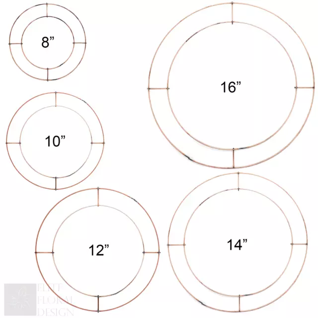 Flat Wire Rings Wreath Making Christmas Decoration 8" 10" 12" 14"