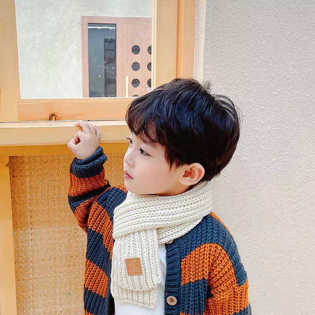 Baby Winter Warm Knitting Scarf Boys Girls Neck Scarf Solid Color Soft Scarf g