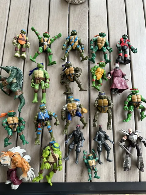 Vintage TMNT Teenage Mutant Ninja Turtles Toys Figures Lot Of 21 !!