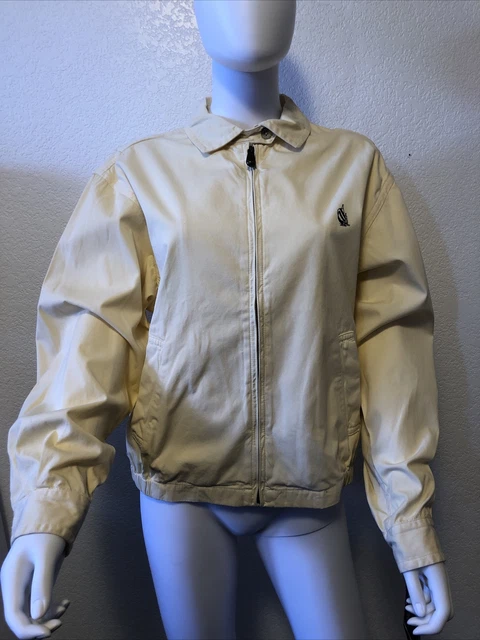 NWT Nautica Zip Front Jacket "Tennis Yellow" Women's Medium 100% Cotton NEW