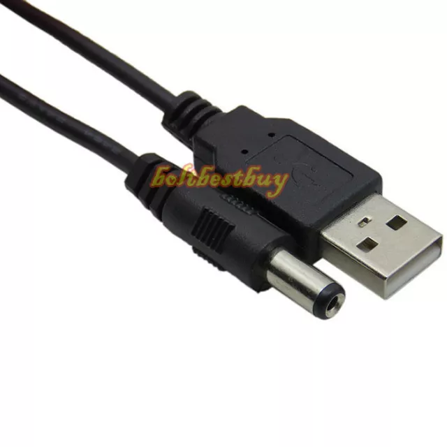 NEW USB 2.0 A Male Plug To 5.5x2.1mm Male Charger Charging DC Power Supply Cable