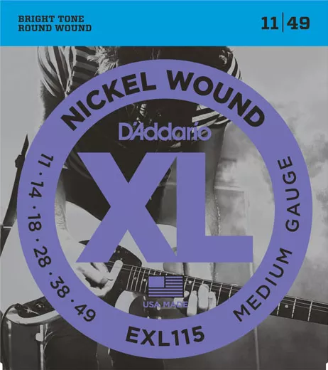 D'Addario EXL-115 Medium Gauge 011/049 Muta corde per Chitarra Elettrica Nickel