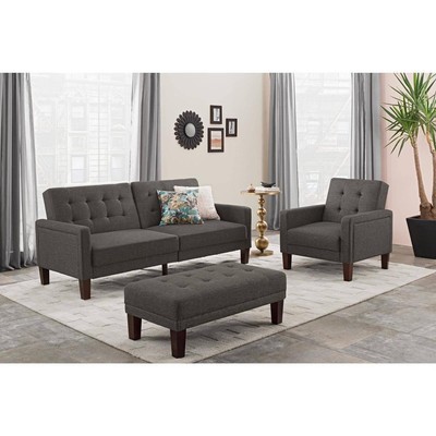 Better Homes and Gardens Porter Rectangular Ottoman, Gray Linen 5
