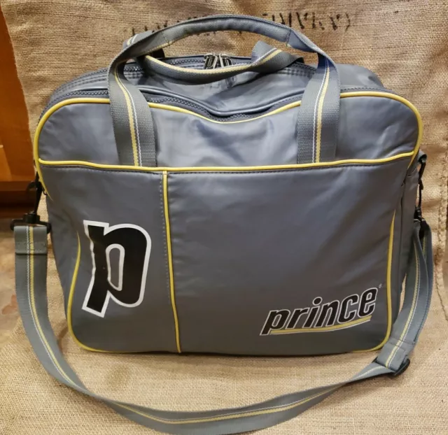 Vintage Prince Tennis Gym Bag Tote - Sports Bag 2 Zippered Pockets Sholder Strap